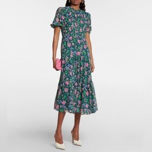 Diane von Furstenberg Blossom Floral Chiffon Midi Dress